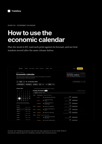 Cover of the guide “How to use the economic calendar”